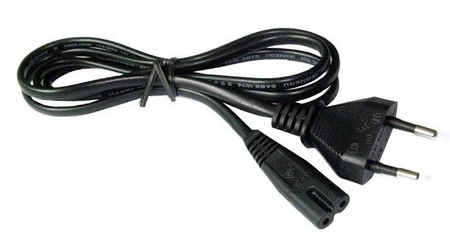 Kabel sieciowy z wtyczką płaską tzw ósemka, 1.5m czarny, 2.5A