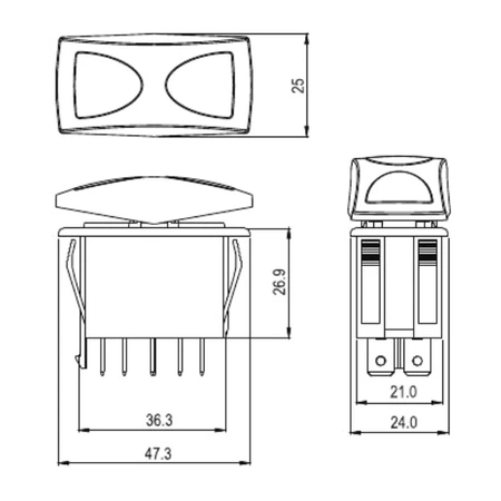 Przełącznik ON-OFF-ON typu Rocker SP3T