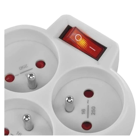 Rozgałęźnik sieciowy 230 V, 3 gniazda, 10 A, z włącznikiem, EMOS P0026S