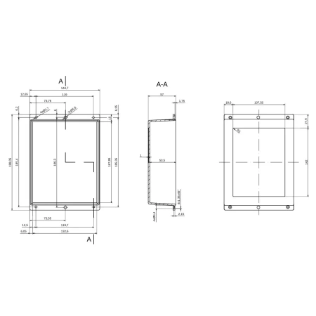 Obudowa uniwersalna z panelami bocznymi 144,7 mm × 198,1 mm × 72,3 mm z PS, kolor jasnoszary Z46AJ KRADEX