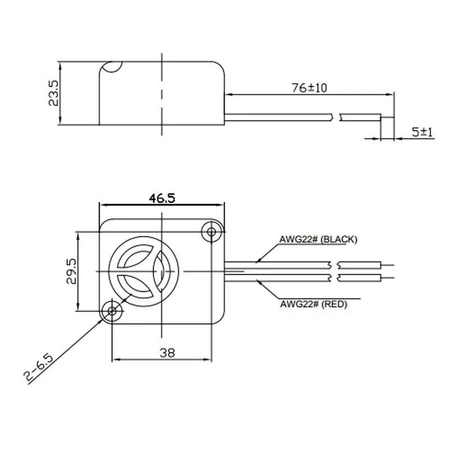 Syrena 110dB, 12V, 130mA, dźwięk: szczebiot