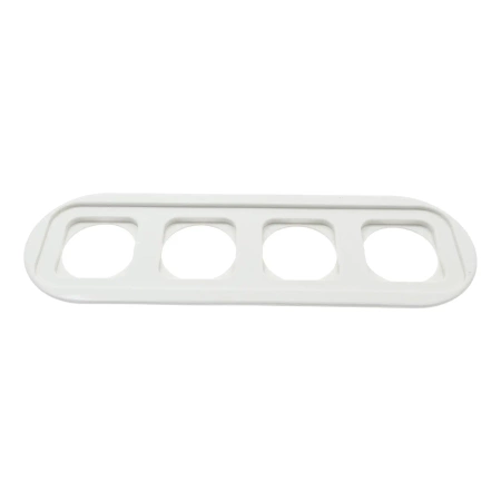 Ramka poczwórna owalna ceramiczna biała Ceramic Loft