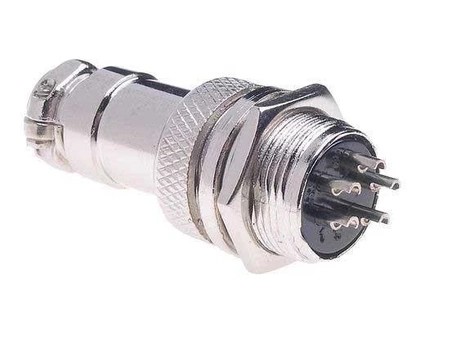 Gniazdo + wtyk na panel, seria C091 (GX16), dł. 47mm / 5 pin