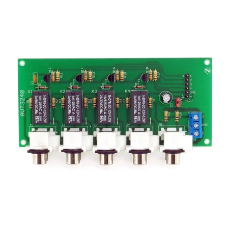 Selektor wejść audio stereo 4 wejścia 1 wyjście RCA - zlutowany KIT AVT 3240