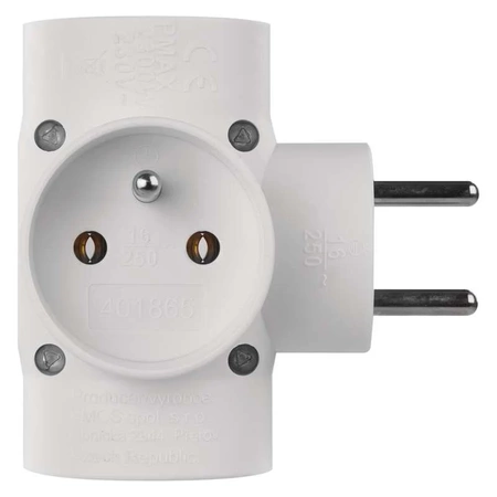 Rozgałęźnik sieciowy 230 V, 4 gniazda, 10 A, biały, EMOS P0040