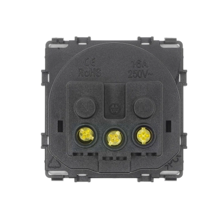 Moduł - gniazdo elektryczne pojedyncze z bolcem - białe - Tawoia Glass