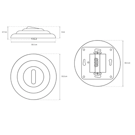 Włącznik światła z ramką, ceramiczny, montaż podtynkowy, kolor biały Ceramic Loft