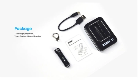 Latarka ręczna - brelok LED Xtar T1 500 lumenów, ładowanie USB-C