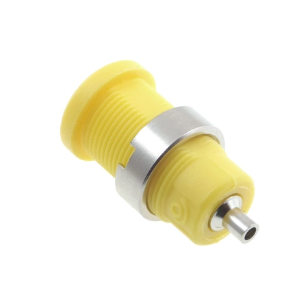 Gniazdo bezpieczne 4mm lutowane tuleja 25A żółte