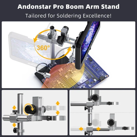 Mikroskop 4K do lutowania SMD, diagnostyki PCB i dokumentacji napraw, ekran IPS 10,1″ – Andonstar AD208S-PRO
