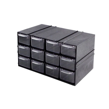 Magazynek szufladkowy modułowy 23x14x12.5cm, 12 szufladek, Konger PX12