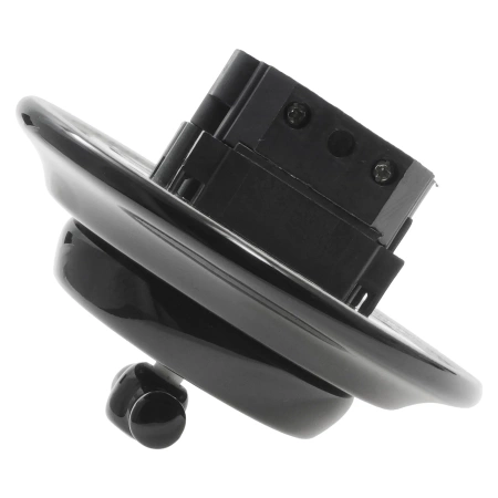 Włącznik światła podwójny obrotowy ceramiczny, okrągły z ramką, podtynkowy czarny Ceramic Loft