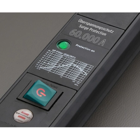 Listwa przeciwprzepięciowa PREMIUM-LINE 60kA, 8 gniazd + 2x USB, 3m, 3G1.5, czarny