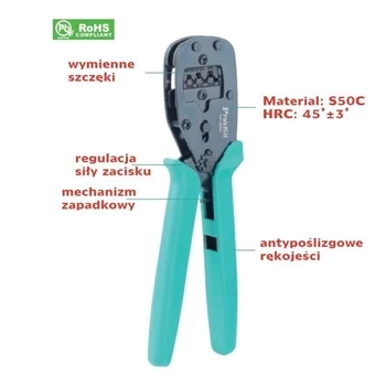 Zaciskarka zakończeń kabla 0.5-4mm2, Proskit CP-3006FD18