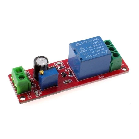 Moduł przekaźnika z układem czasowym 0-10 sekund styki 10A/250V AC, lub 10A/30V DC
