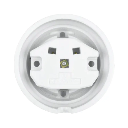 Gniazdo elektryczne Schuko z ramką, ceramiczne, montaż natynkowy, kolor biały Ceramic Loft