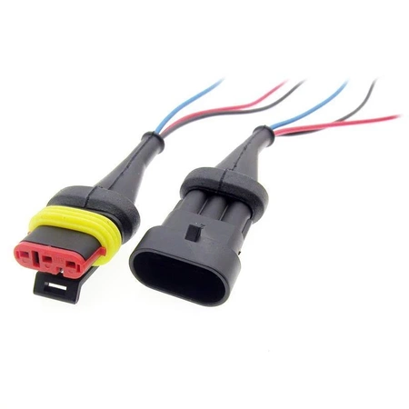 Złącze samochodowe hermetyczne x3 SuperSeal 1.5, przewód 20cm