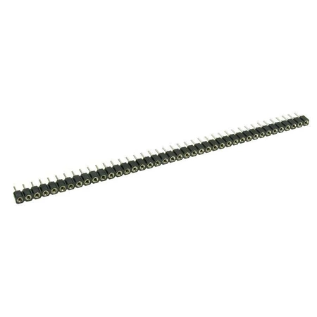 Gniazdo goldpin jednorzędowe, 40 pin, raster 2,54 mm, precyzyjne, łamane, niskoprofilowe
