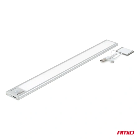 Lampa LED bezprzewodowa z czujnikiem ruchu PIR 2 W 1500 mAh 40 cm 180 lm 6000 K USB-C, AMIO-04894
