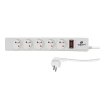 Listwa zasilająca 5 gniazd, włącznik, 3m, 10A, 2300W, 3G1, filtr przeciwprzepięciowy, biała