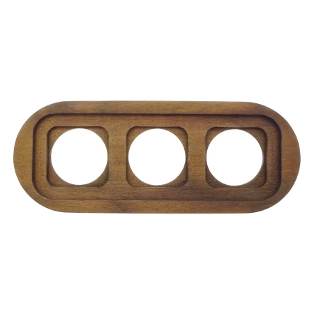 Ramka potrójna owalna ciemne drewno Ceramic Loft