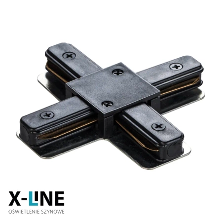 Złączka typu X do szyny, czarna
