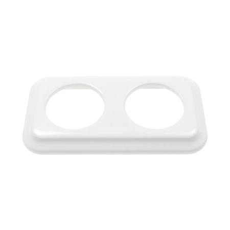 Ramka podwójna kwadratowa ceramiczna biała Ceramic Loft