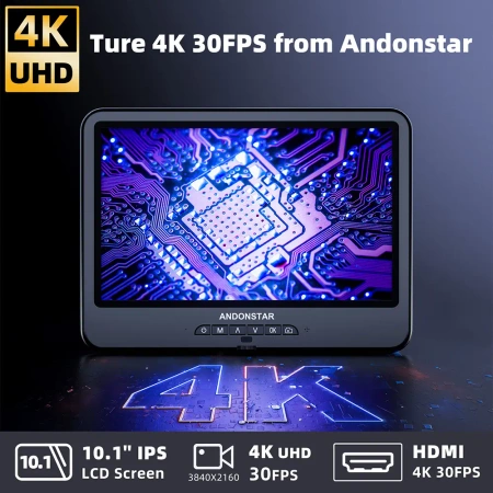 Mikroskop 4K do lutowania SMD, diagnostyki PCB i dokumentacji napraw, ekran IPS 10,1″ – Andonstar AD208S-PRO