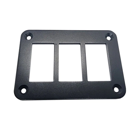 Ramka aluminiowa na 3 przełączniki klawiszowe, czarna, 68 × 98 mm