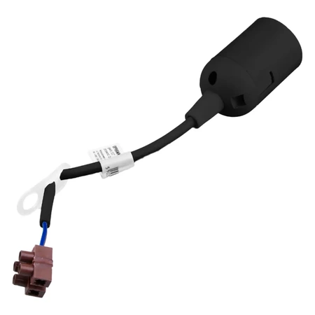 Oprawka budowlana E27 z kablem i kostką, czarna, OPR002