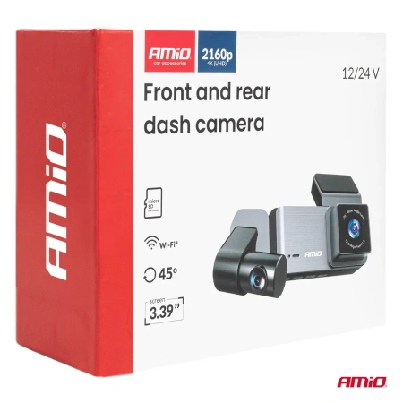 Wideorejestrator 3 Kamery 4K WiFi Przód Tył Wnętrze GPS 512GB USB-C - AMIO 04802