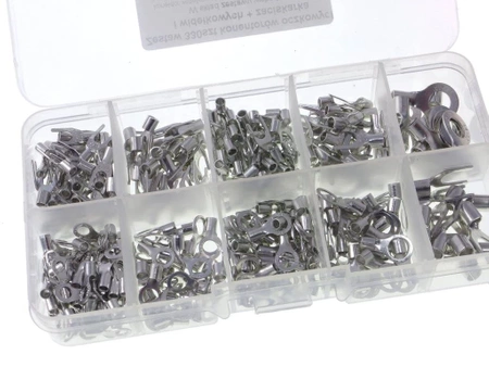 Zestaw 330szt konektorów oczkowych i widełkowych + zaciskarka