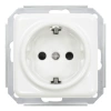 2x Gniazdko elektryczne Schuko kwadratowe z ramką podwójną, białe, montaż podtynkowy, Ceramic Loft