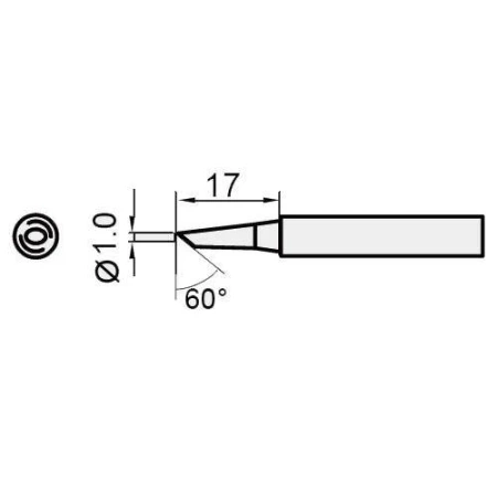 Grot ścięty 1mm Proskit do lutownic YH-xxx, SP-80D, XYxxx