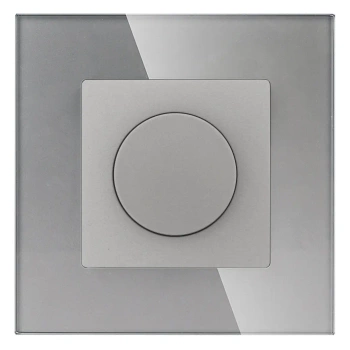 Ściemniacz dimmer 500W, 80W dla LED - szklana ramka - szary - Tawoia Glass