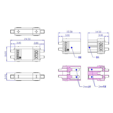Złącze wysokoprądowe XT30, wtyk męski