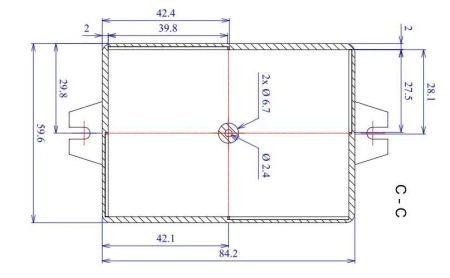 Obudowa 59x84, h=23mm, Z23U z mocowaniem