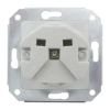 2x Gniazdko elektryczne Schuko kwadratowe z ramką podwójną, białe, montaż podtynkowy, Ceramic Loft