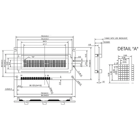 Wyświetlacz LCD alfanumeryczny 2x16, sterownik S6A0069, podświetlenie zielone, szare znaki