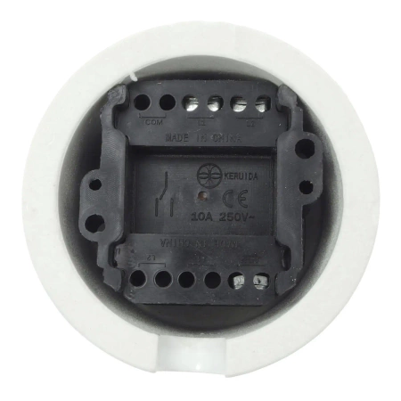 Włącznik światła schodowy obrotowy z ramką, ceramiczny, montaż natynkowy, kolor biały Ceramic Loft