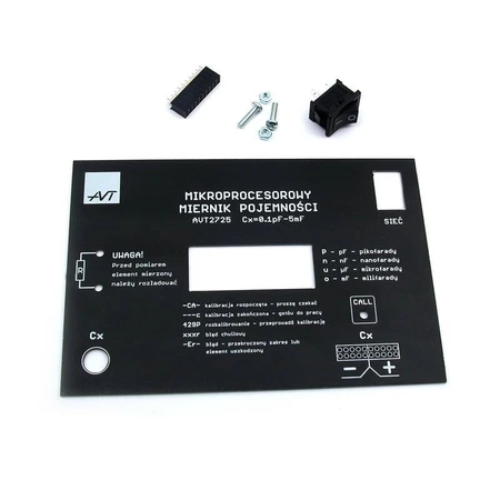 Mikroprocesorowy miernik pojemności - panel czołowy AVT2725