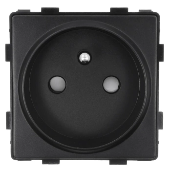 Moduł - gniazdo elektryczne pojedyncze z bolcem - czarne - Tawoia Glass