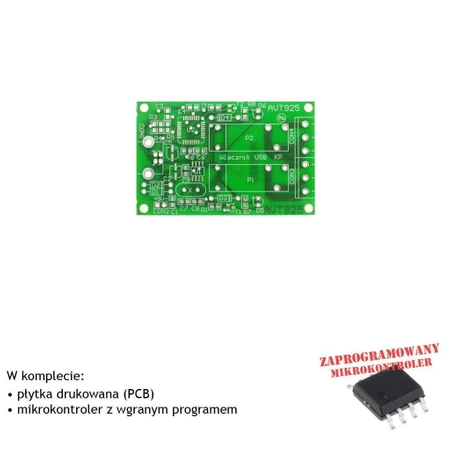 Karta przekaźników na USB, PCB i mikroprocesor do projektu AVT925