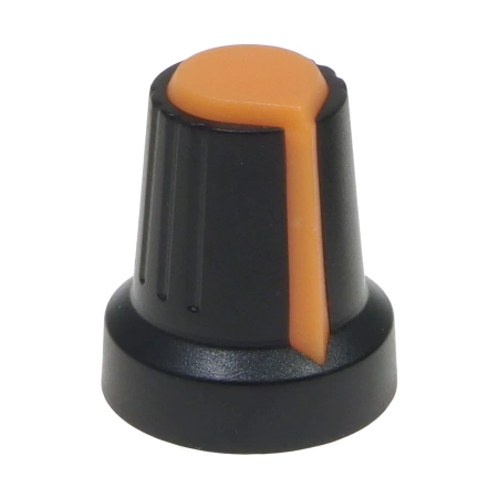 Gałka do potencjometru - oś 6mm - wys. 17mm - znacznik pomarańczowy