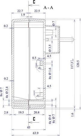 Obudowa 71x120, h=45mm, do zasilacza, Z30