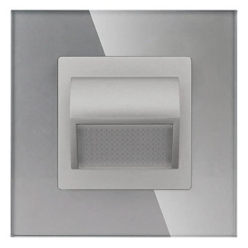 Lampka schodowa LED 230V 1W - szklana ramka - szary - Tawoia Glass