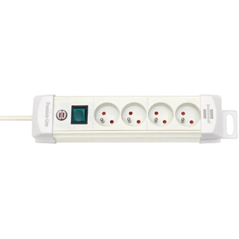 Listwa zasilająca 4 gniazda, 1.8m, włącznik, 3G1.5, Brennenstuhl Premium-Line, biały