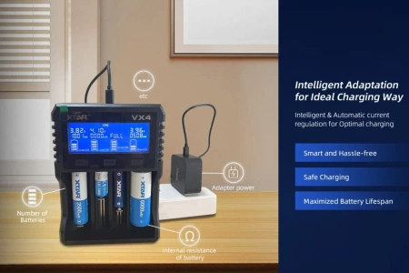 Ładowarka do akumulatorów Li-ion 1,5V-3,6-3,7V - Li-FePO4 / Ni-MH, XTAR VX4