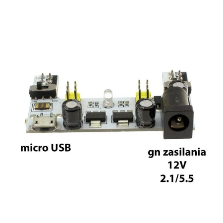Moduł zasilania 3.3V-5V do płytek stykowych, PowerMod1