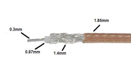 Przewód koncentryczny antenowy RG178 50om, 1mb